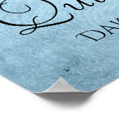 Tropfeisblauer Glitzer | Glam 16 . Geburtstag Poster (Ecke)