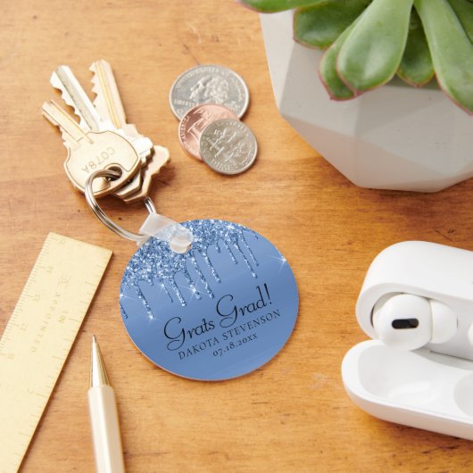 Tropfeisblauer Glitzer | Glam Abschluss Schlüsselanhänger (Schreibtisch)