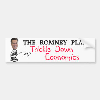 Tröpfeln Sie unten Wirtschaft. Der Romney Plan Autoaufkleber