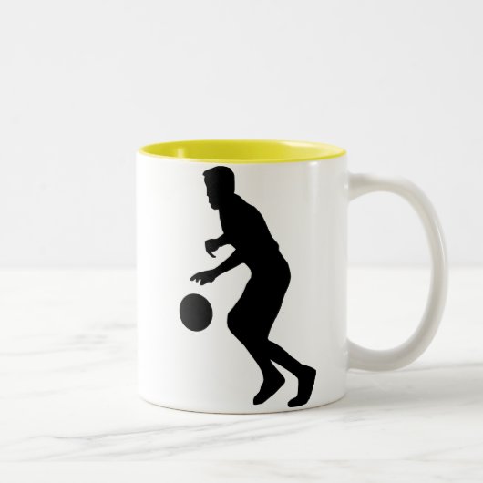 Tröpfelnder Basketball Zweifarbige Tasse (Rechts)