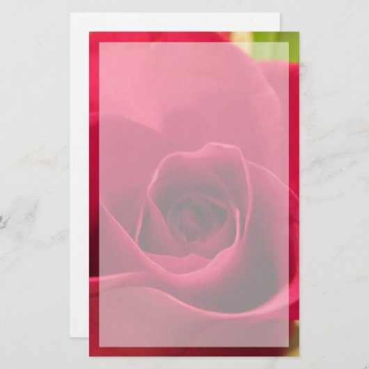 "Tropfen-absolut rote" Rose mit Grenze Briefpapier (Vorne/Hinten)