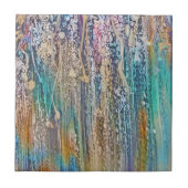 Tropfen Aquamarin und Beige Fliese (Vorderseite)