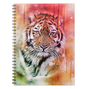 Tropfen Art Watercolor Tiger Notizblock