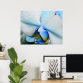 Tropfen auf Blue Orchid Poster (Heimbüro)