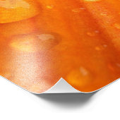 Tropfen auf hellorange Blume Fotodruck (Ecke)