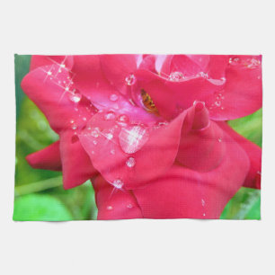 Tropfen auf Petals Teetuch Geschirrtuch