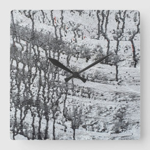 Tropfen aus Beton Quadratische Wanduhr