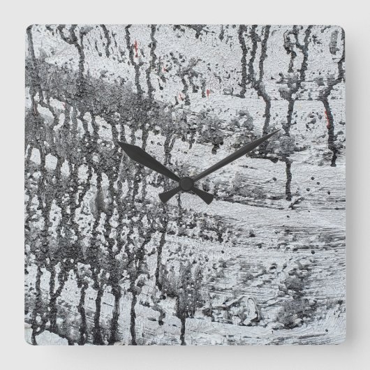 Tropfen aus Beton Quadratische Wanduhr (Vorderseite)