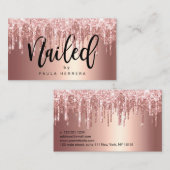 Tropfen aus Gold-Glitzer-Gold der Rose mit edlem K Visitenkarte (Vorne/Hinten)