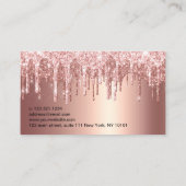 Tropfen aus Gold-Glitzer-Gold der Rose mit edlem K Visitenkarte (Rückseite)