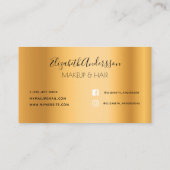 Tropfen aus Gold Glitzer machen Haare Visitenkarte (Rückseite)