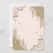 Tropfen aus Gold, Kleid, Blumencreme, süß 16 Einladung (Rückseite)