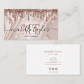 Tropfen aus Minimalistischer Rose, Goldmarmor Visitenkarte (Vorne/Hinten)