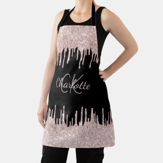 Tropfen aus schwarzem Glitzer Rose, goldfarbene Mo Schürze (InSitu)