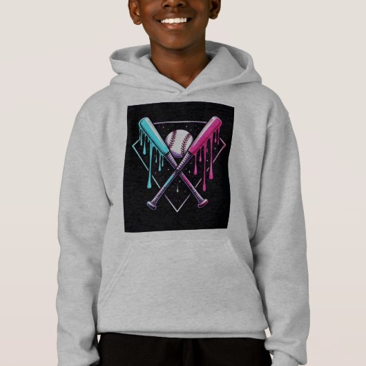 Tropfen Baseball Bat Magic - Neon Splash Zuhause P Hoodie (Vorderseite)