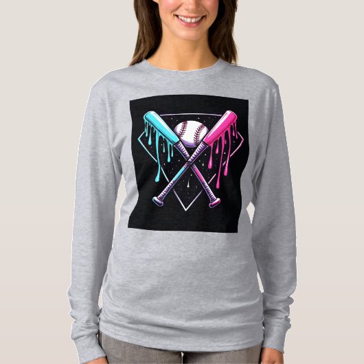 Tropfen Baseball Bat Magic - Neon Splash Zuhause P T-Shirt (Vorderseite)