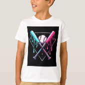 Tropfen Baseball Bat Magic - Neon Splash Zuhause P T-Shirt (Vorderseite)