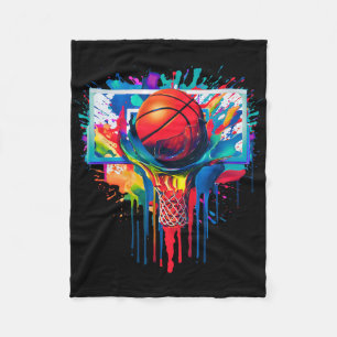 Tropfen Basketball Ball Hoop Slam Dunk Dripp Fleecedecke