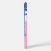 Tropfen Blue Glitzer Monogram Phone Case (Rückseite / Links)