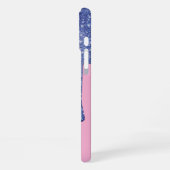 Tropfen Blue Glitzer Monogram Phone Case iPhone Hülle (Linke Seite)