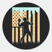 Tropfen Boys Drilling Ice Cream Football Ame Runder Aufkleber (Vorderseite)