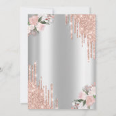 Tropfen Brunch & Bubbly Silber Brautparty Einladung (Rückseite)