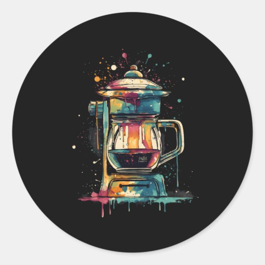 Tropfen Coffee Maker Barista Kaffee Brechen Koffei Runder Aufkleber (Vorderseite)