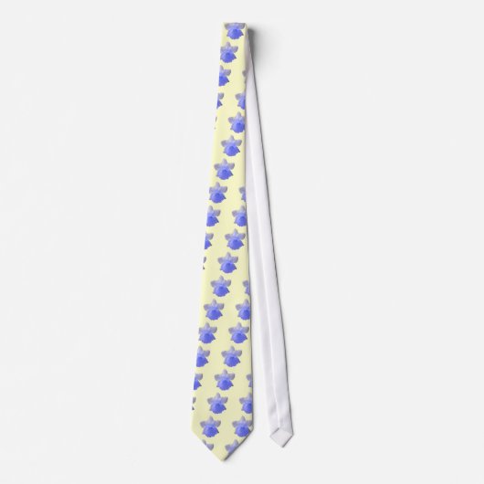 Tropfen Daffodil Blue Floral Krawatte (Vorderseite)