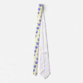 Tropfen Daffodil Blue Floral Krawatte (Rückseite)