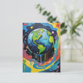 Tropfen der Erde Postkarte (Stehend Vorderseite)