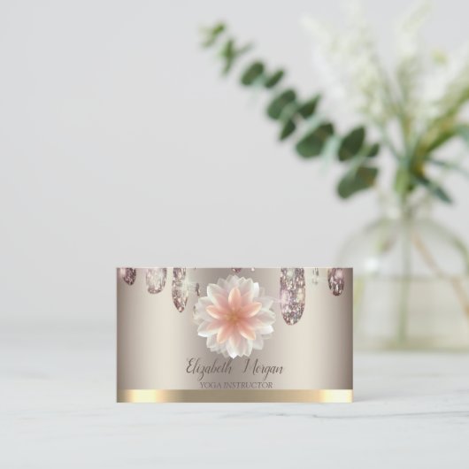 Tropfen des beruflichen Glitzer, Lotus Visitenkarte (Stehend Vorderseite)