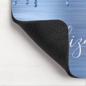 Tropfen des Blue Glitzer Monogram Maus Pad Mousepad (Ecke)