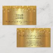 Tropfen des Gold Spark Makeup Artist Event Plan Lu Visitenkarte (Vorne/Hinten)