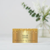 Tropfen des Gold Spark Makeup Artist Event Plan Lu Visitenkarte (Stehend Vorderseite)