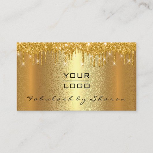 Tropfen des Gold Spark Makeup Artist Event Plan Lu Visitenkarte (Vorderseite)