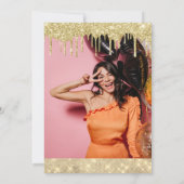 Tropfen-Foto-Rahmen für Glitzer und Rosa Einladung (Rückseite)