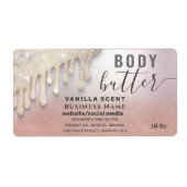 Tropfen funkeln glitzerndes Skript-Butterlabel (Vorne)