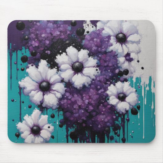 Tropfen für abstrakte Blume Mousepad (Vorne)