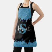 Tropfen für aquamarine Glitzer in Blau und Schwarz Schürze (InSitu)