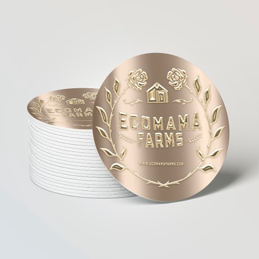 Tropfen für benutzerdefinierte Rose von Logos Test Runder Aufkleber