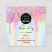 Tropfen für das Logo "Clearing House Office Servic Quadratische Visitenkarte (Rückseite)