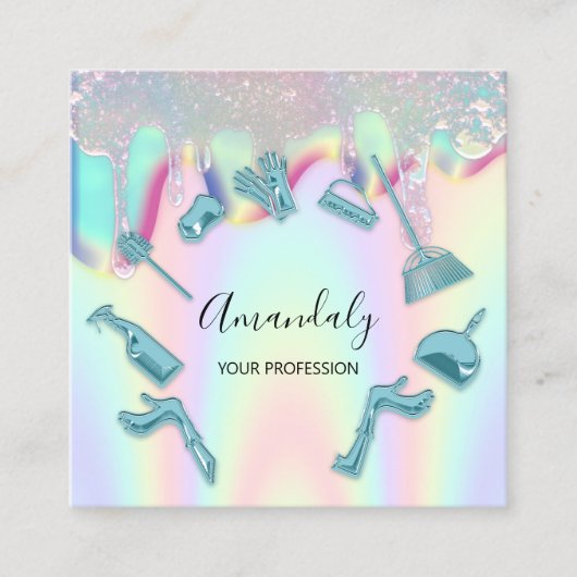 Tropfen für das Logo "Clearing House Office Servic Quadratische Visitenkarte (Vorderseite)