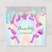 Tropfen für die Logoauswahl im Reinigungsbüro Quadratische Visitenkarte (Vorderseite)