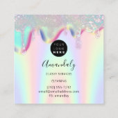 Tropfen für die Logoauswahl im Reinigungsbüro Quadratische Visitenkarte (Rückseite)