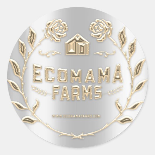 Tropfen für die Rose von benutzerdefinierten Logos Runder Aufkleber (Vorderseite)