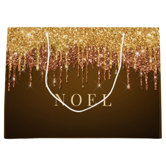 Tropfen für Gold-Glitzer-Sondertext Große Geschenktüte (Vorderseite)