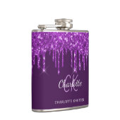 Tropfen für lila Glitzer Flachmann (Rechts)