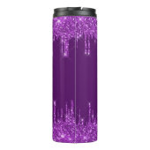 Tropfen für lila Glitzer mit benutzerdefinierten M Thermosbecher (Rückseite)
