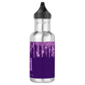 Tropfen für lila Glitzer Rosa Monogramm Edelstahlflasche (Rechts)