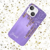 Tropfen für lila und Gold-Glitzer Case-Mate iPhone Hülle